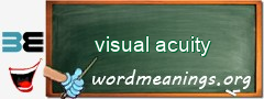 WordMeaning blackboard for visual acuity